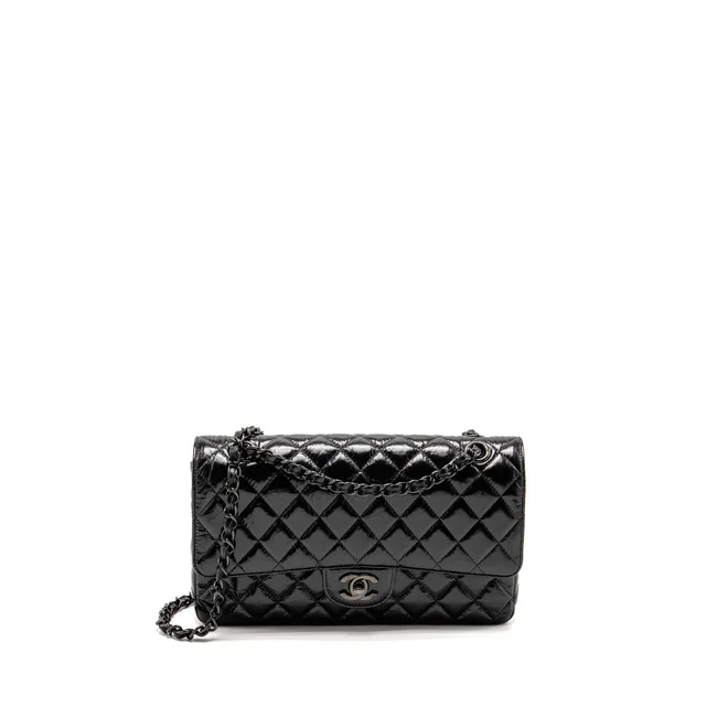 Chanel Medium Classic Double Flap Bag Patent SO Black in Black Patent leather from EMIER