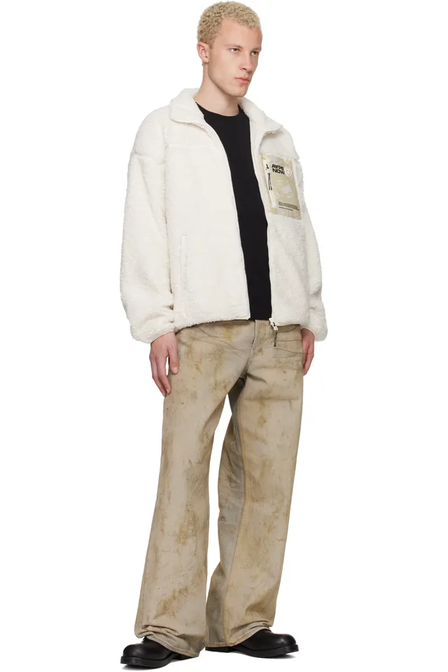 AAPE by A Bathing Ape Off-White 'AAPENOW' Moonface Zip-Up Sweater, photo 4 of 4 from SSENSE