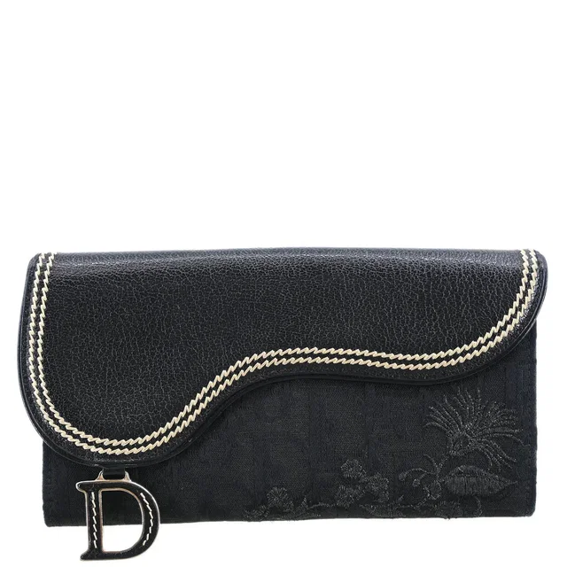 Dior 2005 Black Trotter Wallet in Black Canvas from AMORE Vintage Tokyo