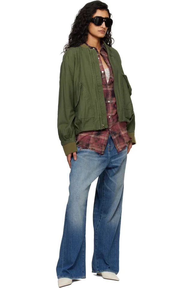 R13 Khaki Bubble Bomber Jacket, photo 4 of 4 from SSENSE