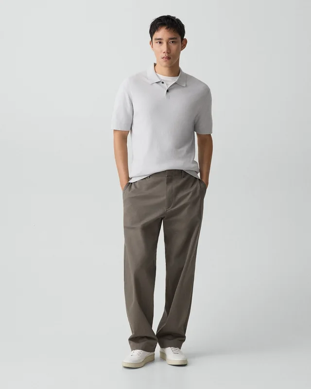 Theory Goris Textured Polo Shirt in Light Bilen, photo 6 of 6 from Theory
