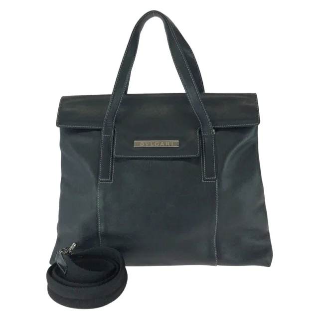 Bvlgari 2way Leather Tote Bag in Leather from LuxUness