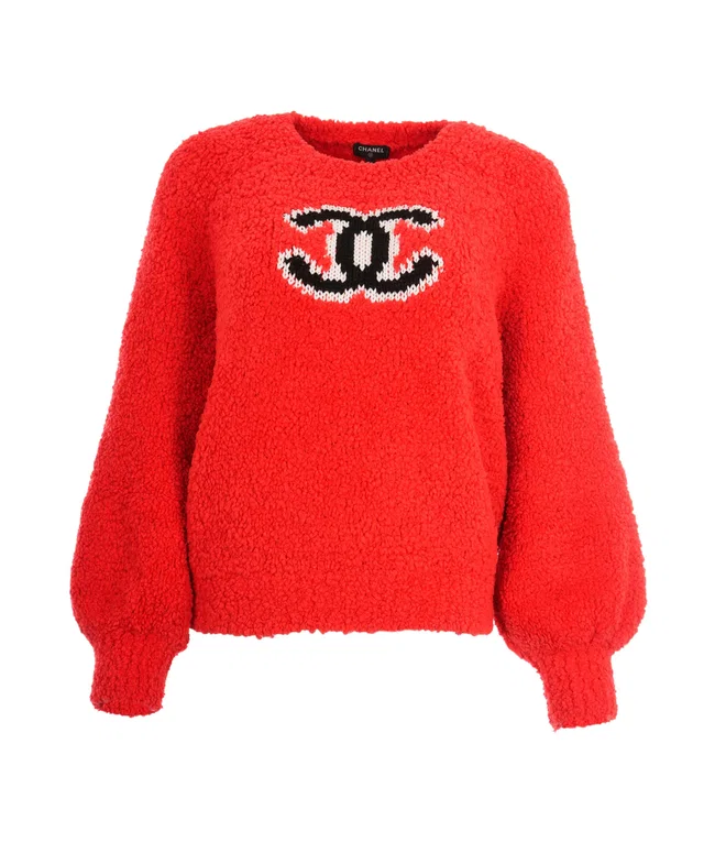 Chanel Super Rare Red CC Sweater in Red Cashmere from Luxury Promise