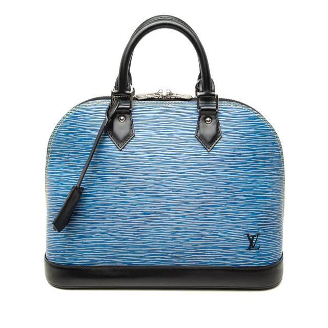 Blue Louis Vuitton Epi Denim Alma PM Handbag in Blue Denim from Designer Revival