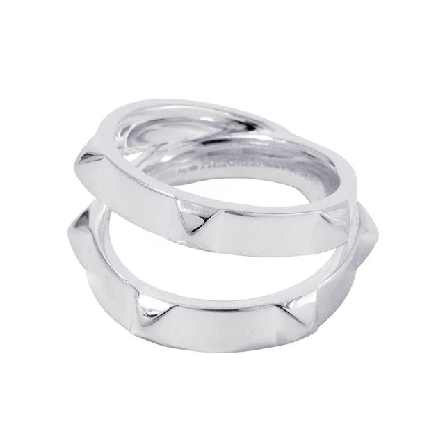 Hermès Ring Cl De-H Double Round Silver 53 in Silver from The Reluxe