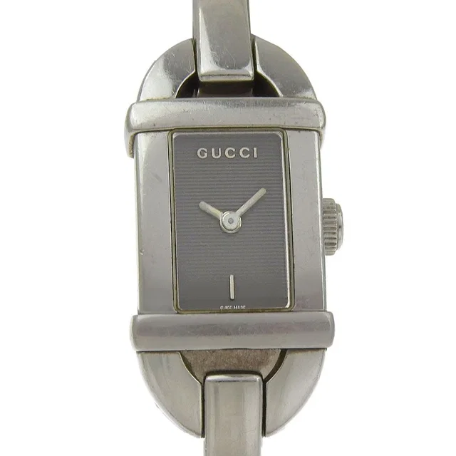 Gucci Stainless Steel Quartz Analog Display Black Dial Watch in Black from The Reluxe