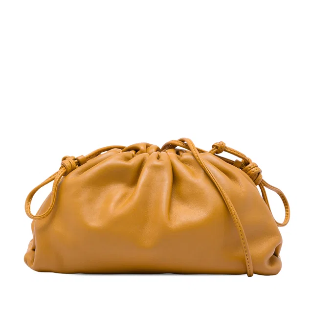 Brown Bottega Veneta Lambskin The Mini Pouch Crossbody in Brown Lambskin from Designer Revival