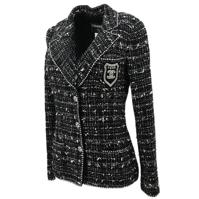 Chanel 2005 Black & White "Devil Wears Prada" Jacket #34 in Black Nylon from AMORE Vintage Tokyo