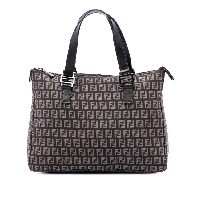 Brown Fendi Zucchino Canvas Tote in Brown Canvas from Designer Revival
