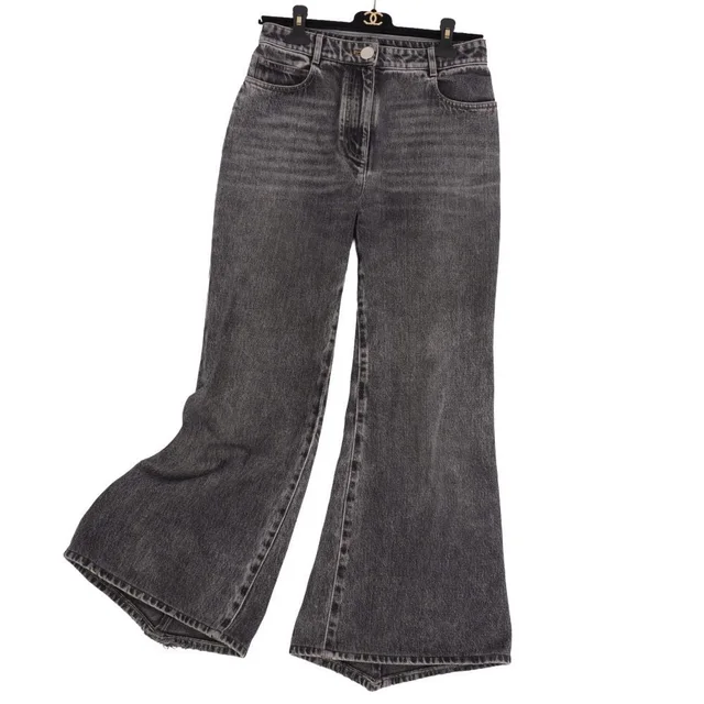 Chanel Denim Pants Black Frame in Black Denim from The Reluxe