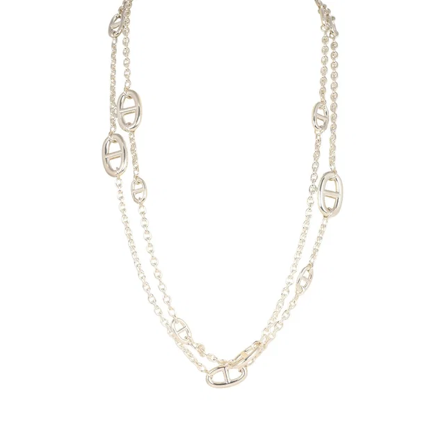 Hermès Farandole Rope Necklace 120cm Sterling Silver Hardware from Madison Avenue Couture