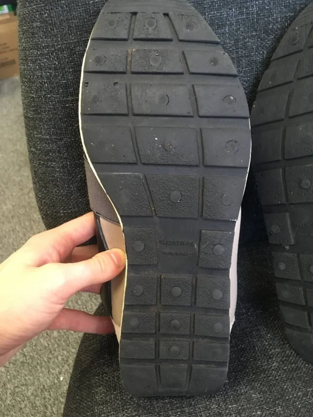 Balenciaga lace up trainers in Grey Leather from Oxfam Online Shop, photo 2 of 7
