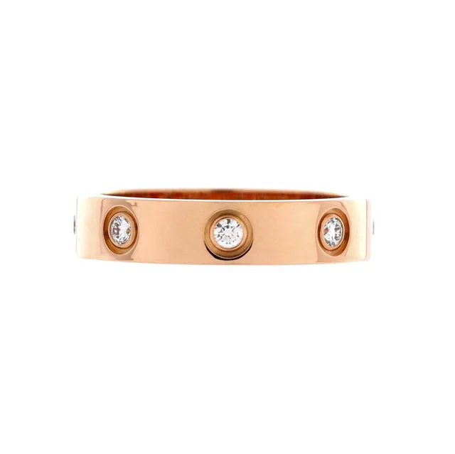 Cartier Love Wedding Band 8 Diamonds Ring 18k Rose Gold With Diamonds in gold from Poshmark