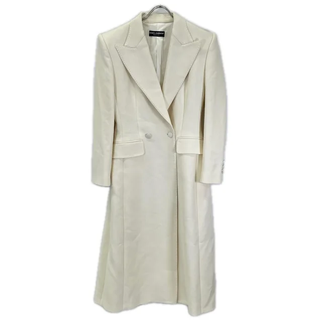 Dolce & Gabbana Natural White Coat 42 in White Wool from The Reluxe