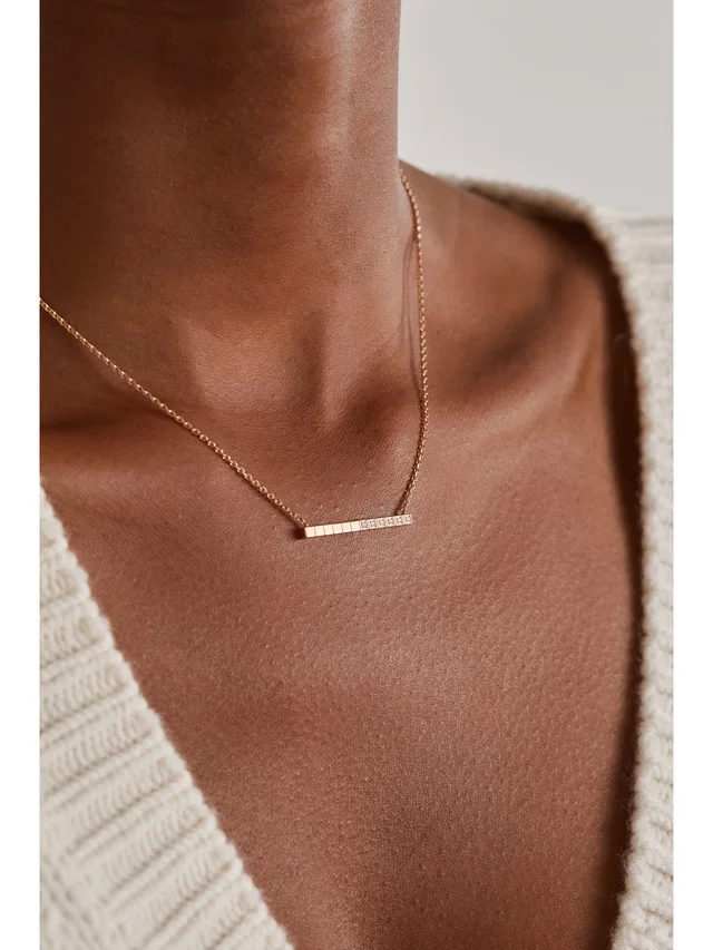 CHOPARD Ice Cube Pure 18-karat rose gold diamond necklace in Metallic, photo 2 of 2 from NET-A-PORTER (Canada)
