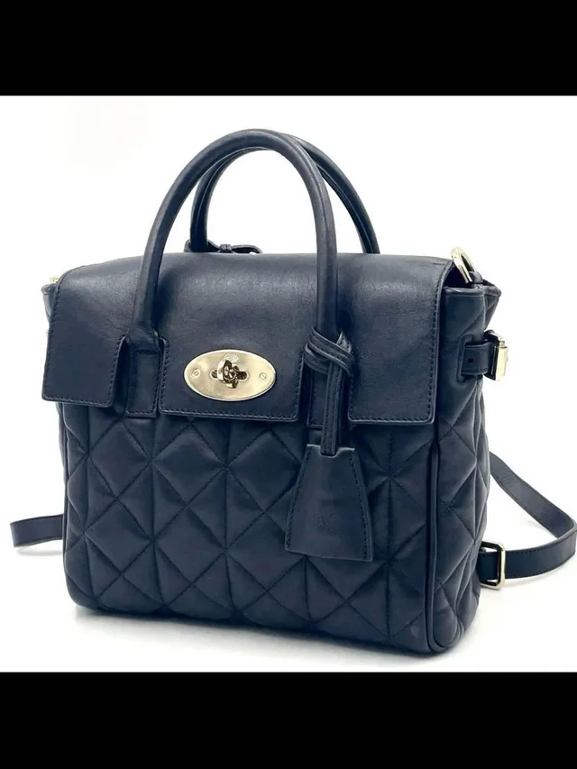 Mulberry Black Quilted Leather Satchel With Gold Hardware in black|gold|red Leather from Poshmark