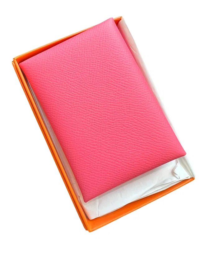 Hermès Calvi Duo Compact Rose Azalee Epsom PHW #B NEW in Pink Epsom leather from Luxury Promise