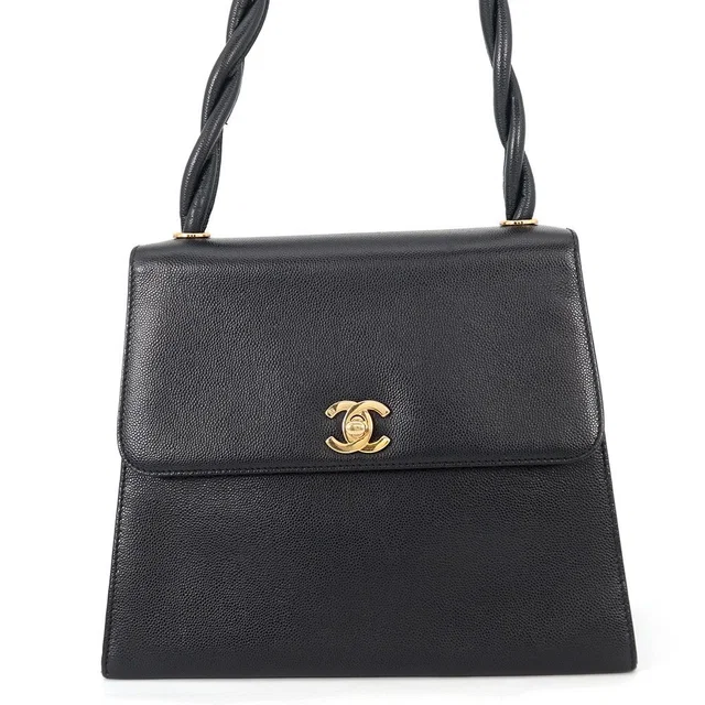 Chanel Shoulder Bag Caviar Leather Black in Black Caviar leather from The Reluxe