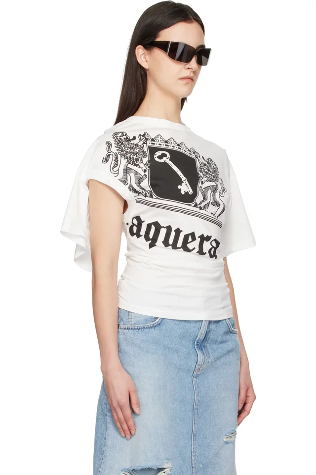 VAQUERA White Twisted T-shirt, photo 2 of 4 from SSENSE