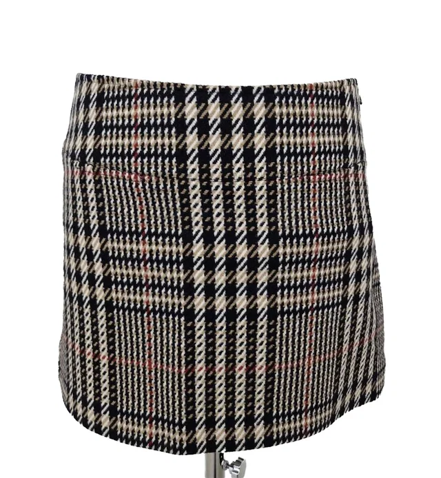 Burberry Checked lined mini-skirt brown Size: 8 in Brown Wool from Oxfam Online Shop