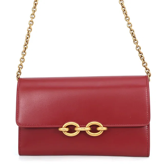 Saint Laurent Le Maillon WOC Wallet-on-Chain Opium Red696608 Calf Leather in Calfskin from GALLERY RARE