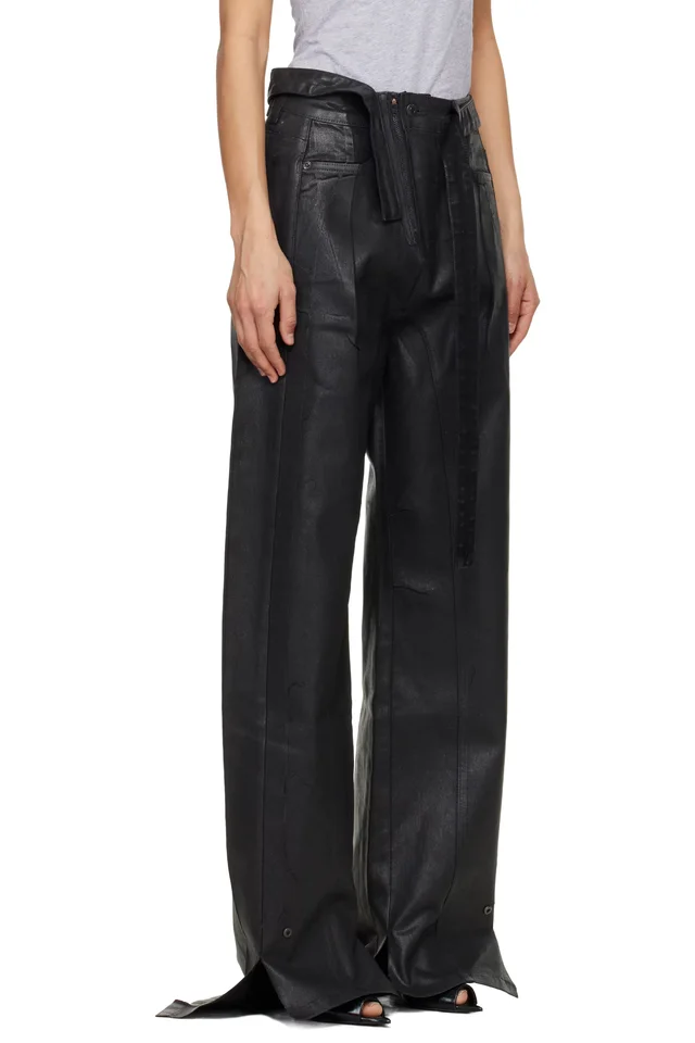 Ottolinger Black Glazed Baggy Jeans, photo 2 of 4 from SSENSE