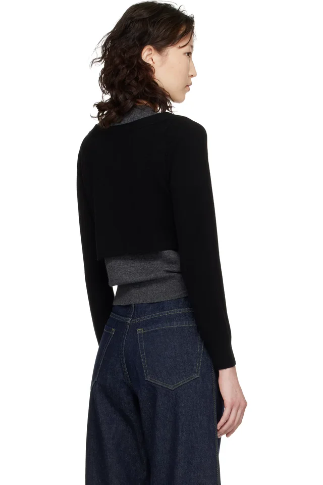B.B. Wallace Gray & Black Dine Sweater, photo 3 of 4 from SSENSE