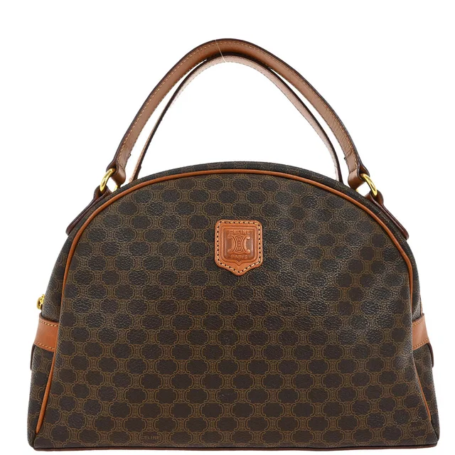 Celine Brown Macadam Handbag in Brown Leather from AMORE Vintage Tokyo