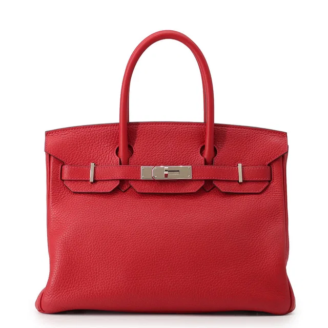 Hermès Birkin Rouge Casaque Taurillon Clemence Size 30 in Red Clemence leather from GALLERY RARE