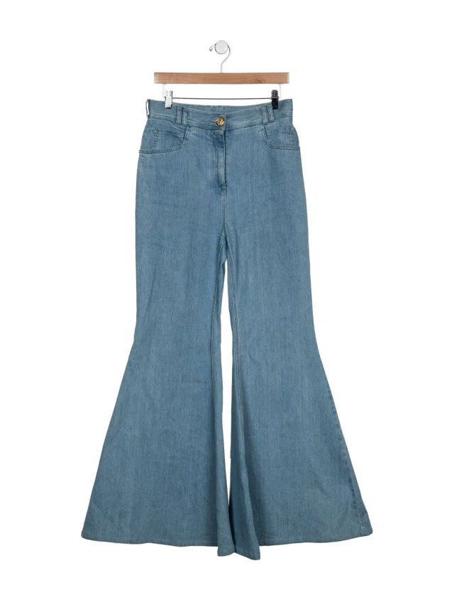 Balmain High-Rise Flared Jeans in blue from The RealReal