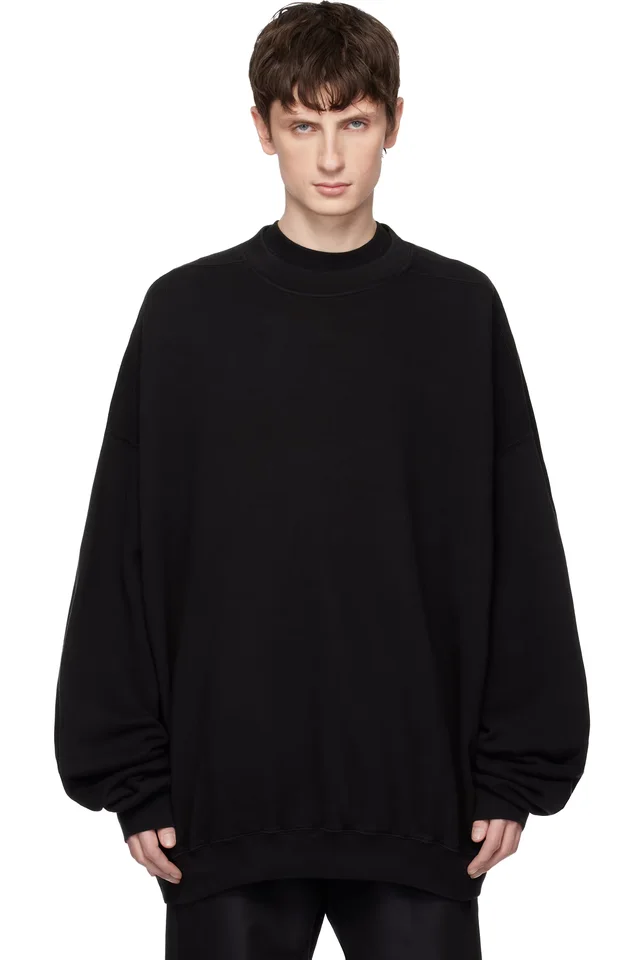 Rick Owens DRKSHDW Black Temple Hun Crewneck Sweatshirt, image 1 of 1 from SSENSE