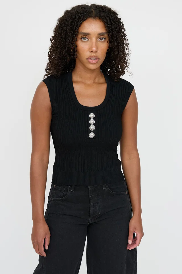 Balmain Knit Button Top from VSP Consignment