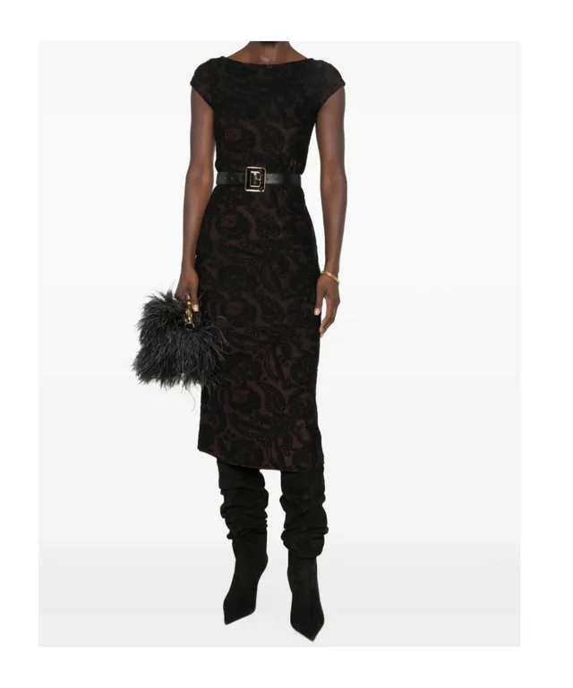 Etro paisley-patterned devoré midi dress, photo 2 of 5 from SENSER