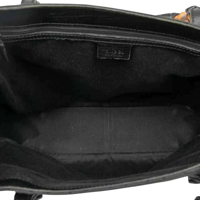 Black Gucci GG Canvas Bamboo Tote in Black Canvas from Designer Revival, photo 2 of 2