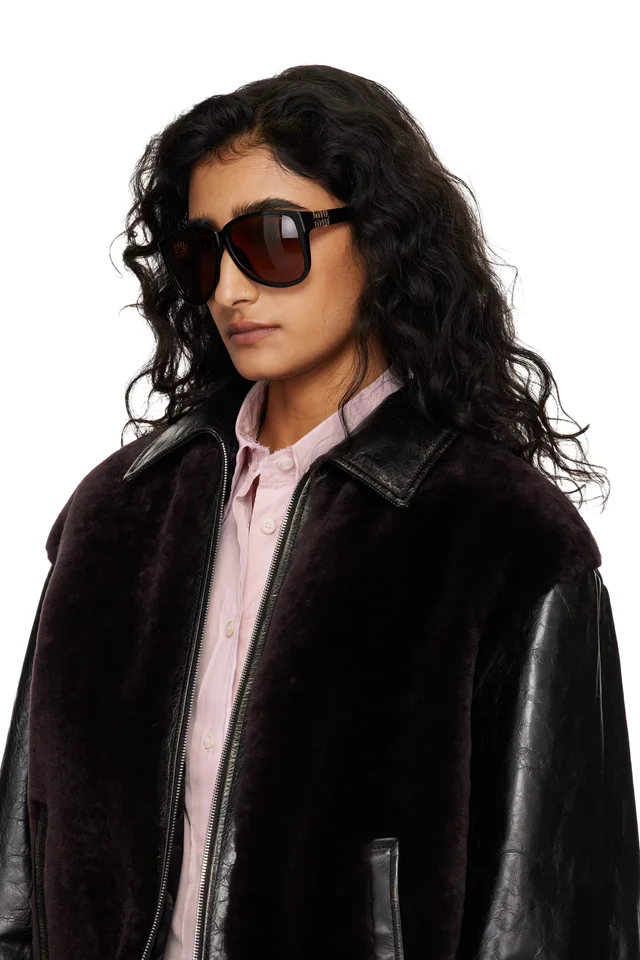 Miu Miu Eyewear Black Aviator Sunglasses, photo 4 of 4 from SSENSE