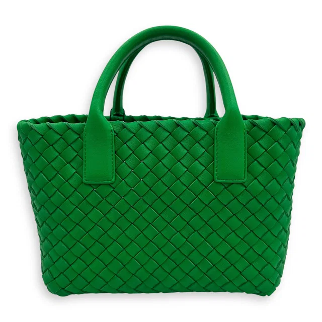 Bottega Veneta Cabat Top Handle Bag Green in Green Lambskin from Luxury Promise