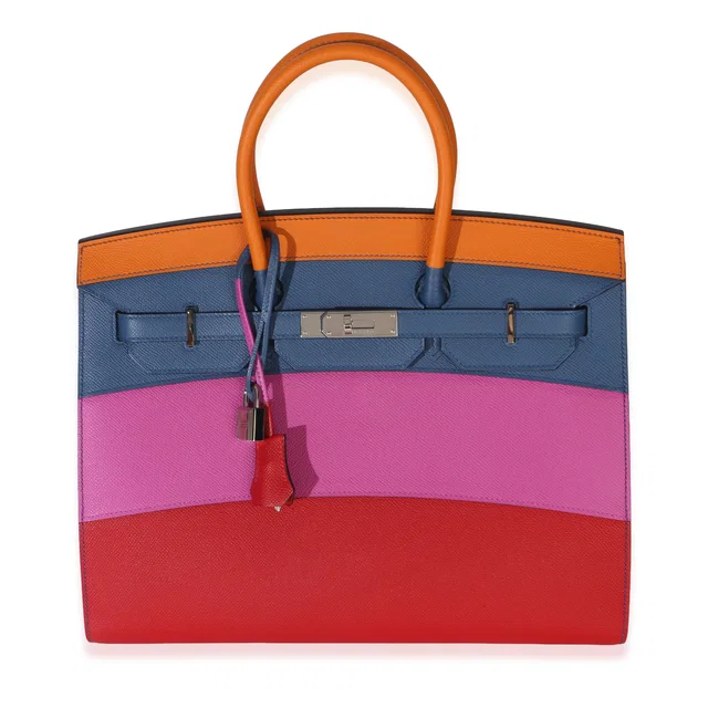 Hermès Abricot Agate Magnolia Rouge Casaque Epsom Sunset Sellier Birkin 35 PHW in Red Epsom leather from myGemma