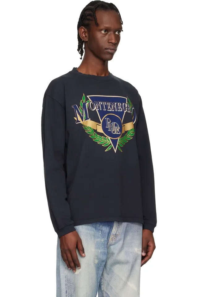 Rhude Black Montenegro Regatta LS T-shirt, photo 2 of 4 from SSENSE