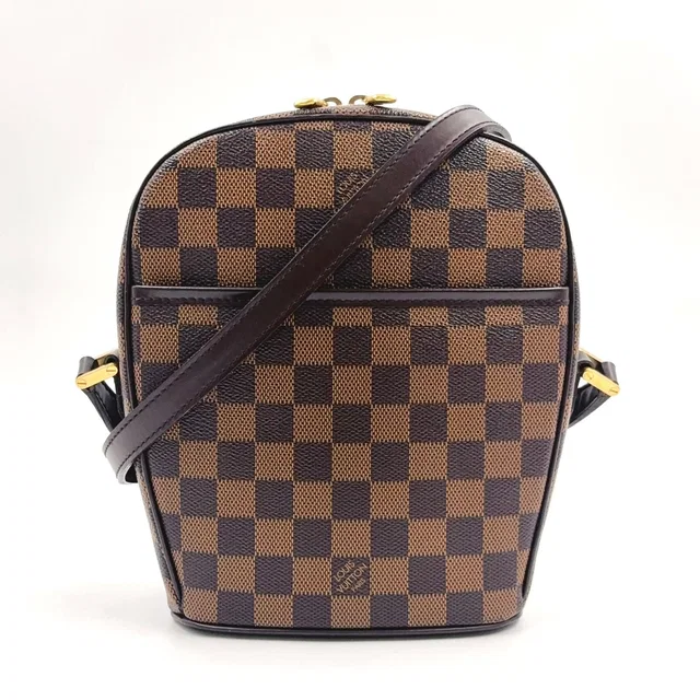 Louis Vuitton Ipanema PM Damier Ebene Leather Brown Shoulder Bag Gold in Brown Leather from The Reluxe