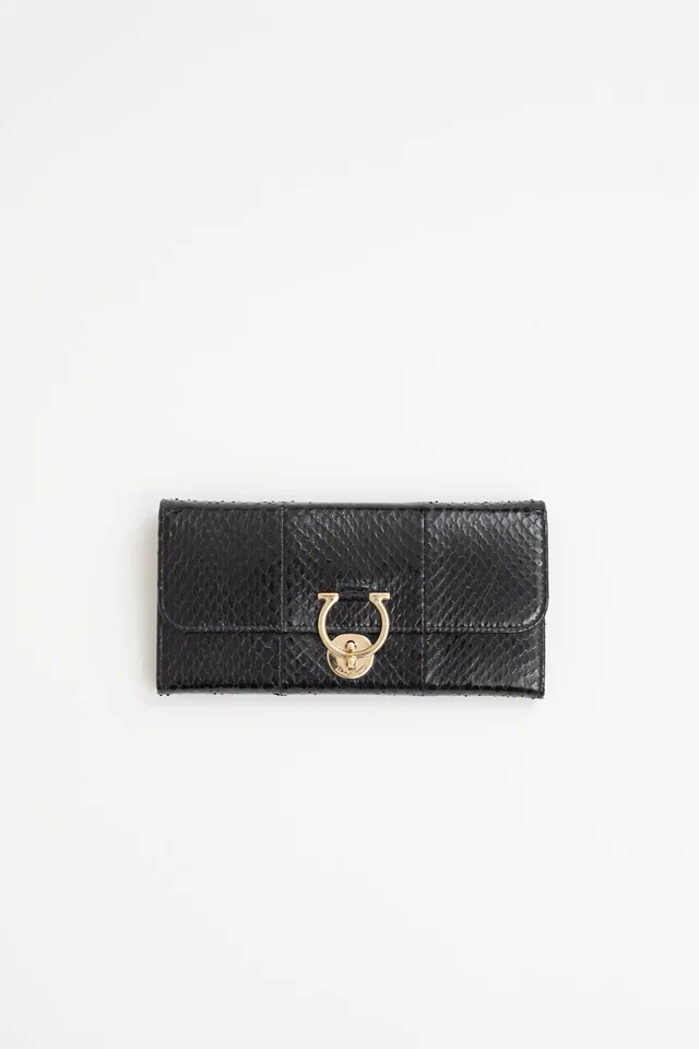 Ferragamo Embossed Leather Wallet in Leather from VSP Consignment