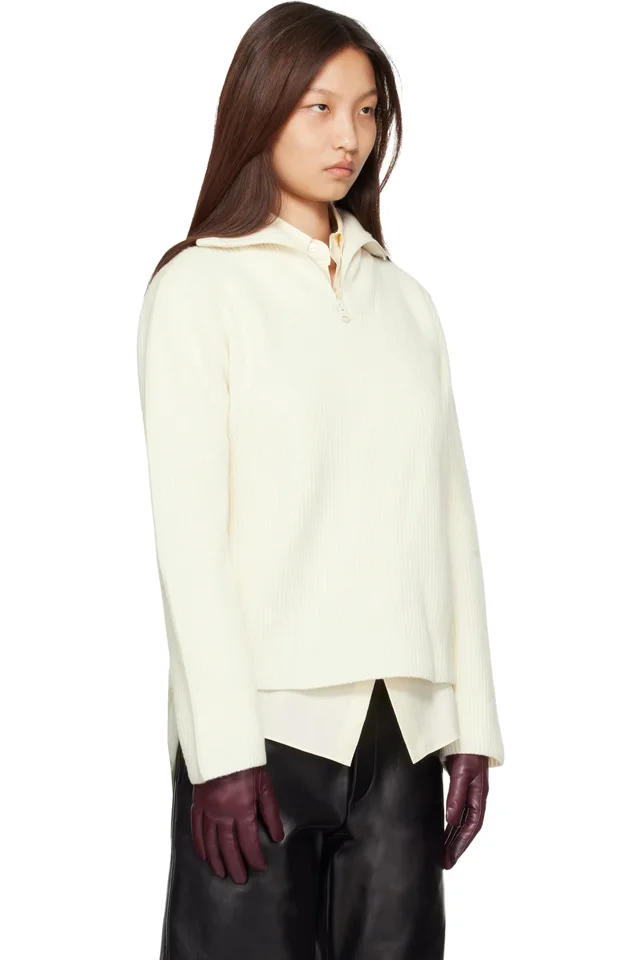 MACKAGE Off-White Gladys Knit Half-Zip Pullover Sweater, photo 2 of 4 from SSENSE