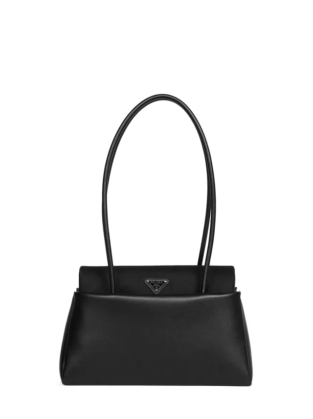 Prada Passage Shoulder Bag — Black Calf Leather in Black Calfskin from HEWI