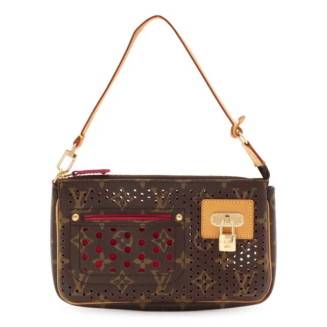 Louis Vuitton Monogram Perfo Pochette Soir Pouch Handbag Fuchsia in Pink Coated canvas from The Reluxe