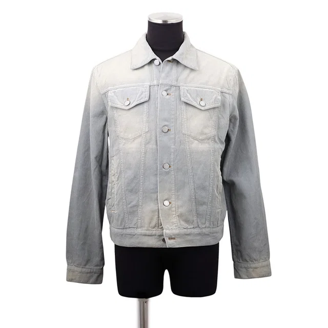 Prada Corduroy Blouson Jacket Size L Light BlueGEB227 Cotton100% from GALLERY RARE