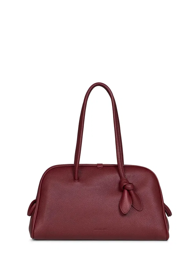 Jacquemus The Turismo Bowling Bag — Burgundy Calf Leather in Burgundy Calfskin from HEWI