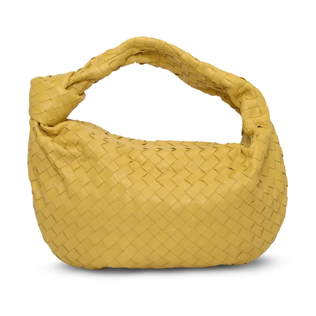 Bottega Veneta Intrecciato Lambskin Small Jodie Bag in Corn Lambskin from Blue Spinach