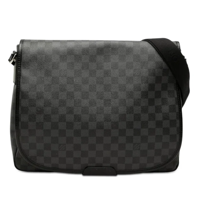 Black Louis Vuitton Damier Graphite Daniel GM Crossbody Bag in Black Canvas from Designer Revival