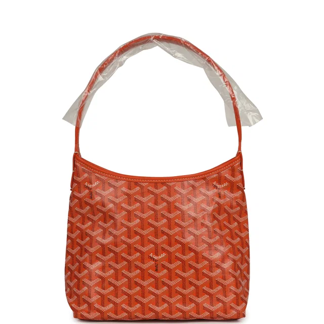 Goyard Goyardine Orange Boheme Mini Hobo Bag Palladium Hardware in Orange Calfskin from Madison Avenue Couture