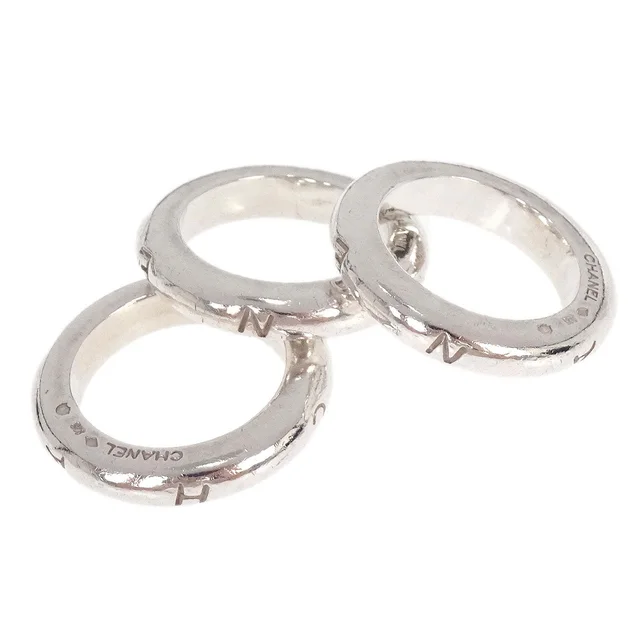 Chanel 3 Set Ring SV925 Silver #52 in Silver from AMORE Vintage Tokyo