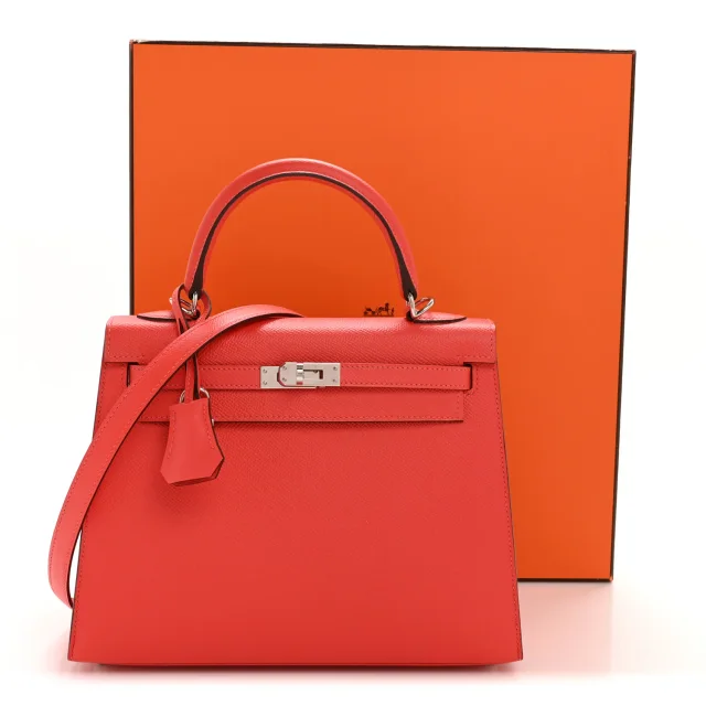 Hermès Epsom Kelly Sellier 25 Rose Jaipur in Pink Epsom leather from FASHIONPHILE, photo 14 of 14